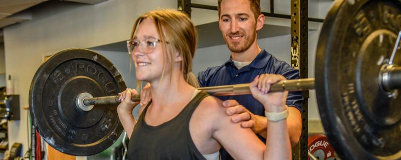 Physical Therapist treating student athlete