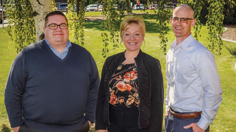 Nathan Coburn, Dr. Shelly Harkins and Wade Johnson 